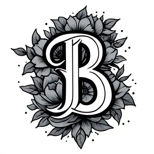 Cursive B tattoo design idea