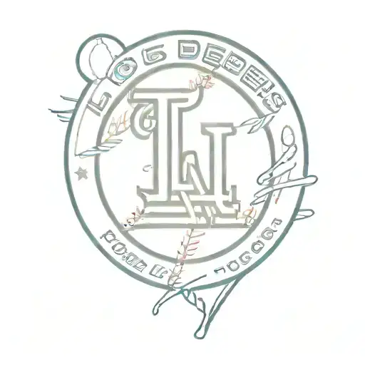 los angeles dodgers with a baseball tattoo design idea