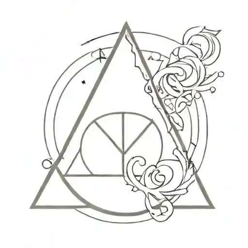 deathly hallows symbol, pokeball  tattoo design idea