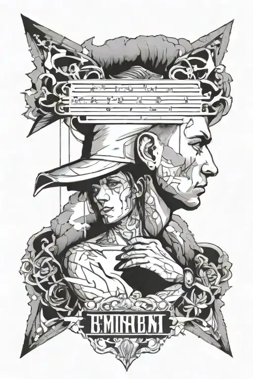 eminem encore album cover with insperational quote tattoo design idea