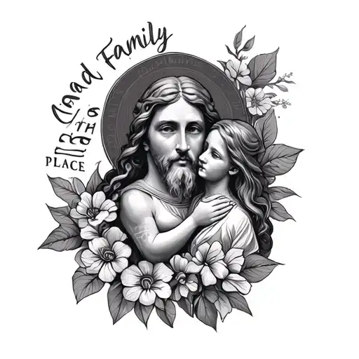 God and family always in the first place tattoo design idea