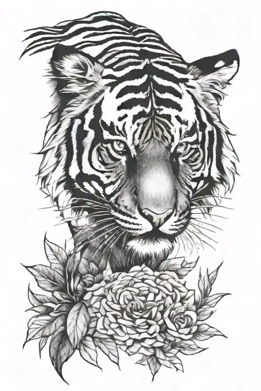 tiger face tattoo design idea