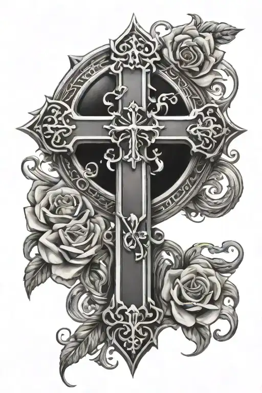 blessed with a cross tattoo design idea