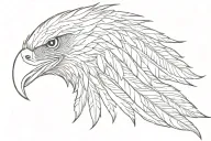 outlined eagle feather tattoo design idea