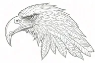 outlined eagle feather tattoo design idea