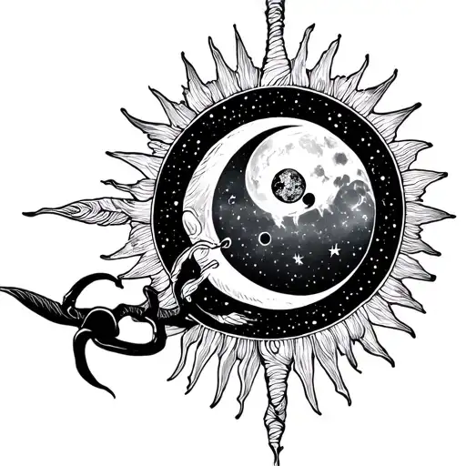 rising libra, sun aquarius, moon cancer tattoo design idea