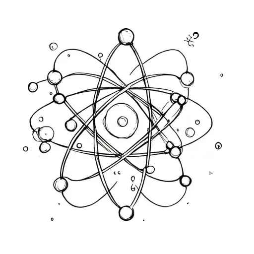 atom molecule transforming tattoo design idea