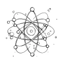 atom molecule transforming tattoo design idea