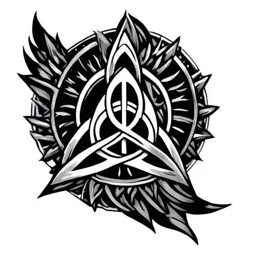 Triquetra into Sailor Moon Broch tattoo design idea