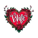 wife name with heart and wedding anniversary  tattoo design idea