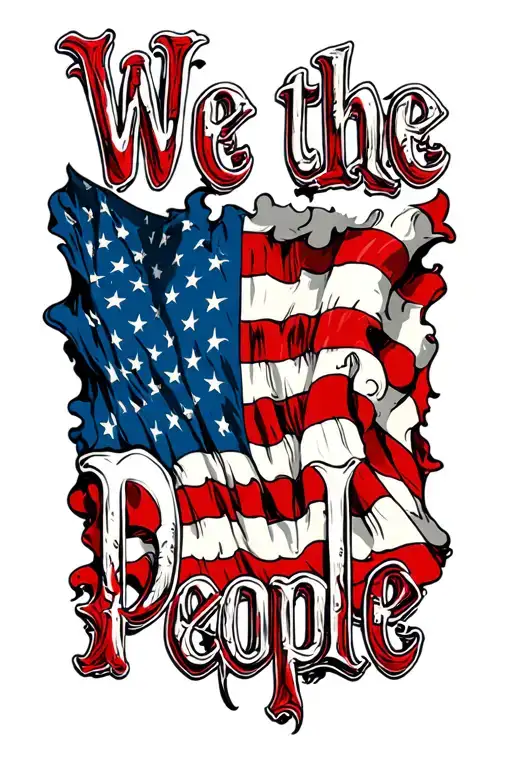 "We the people" american flag tattoo design idea