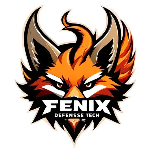 "Fenix Defense Tech" "Fenix Defense Tech" "Fenix Defense Tech" "Fenix Defense Tech" Military War Style Fox Head with Phoenix Body with strength logo tattoo design idea