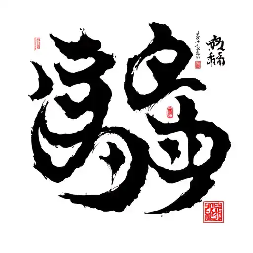 Chinese symbol with meaning wisdom, family, destiny, strength on washing arms tattoo design idea