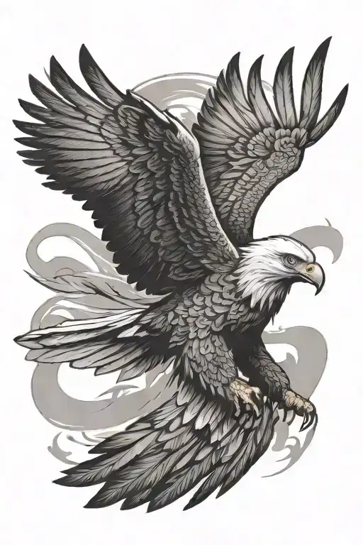 eagle soaring tattoo design idea