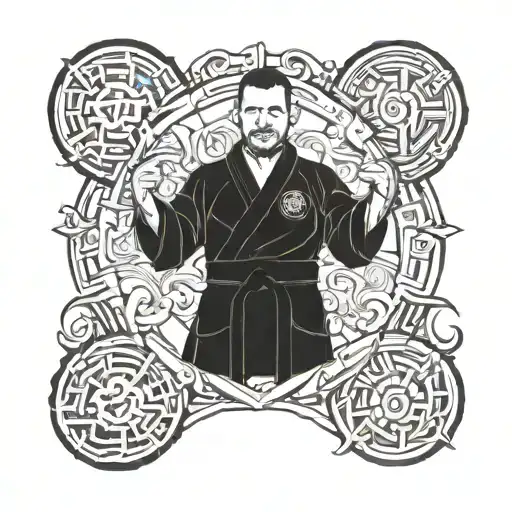 Brazilian Jiu-Jitsu, grappling, black belt tattoo design idea