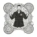 Brazilian Jiu-Jitsu, grappling, black belt tattoo design idea