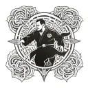 Brazilian Jiu-Jitsu, grappling, black belt tattoo design idea