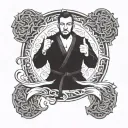 Brazilian Jiu-Jitsu, grappling, black belt tattoo design idea