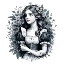 Alice in wonder land tattoo design idea