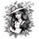 Alice in wonder land tattoo design idea