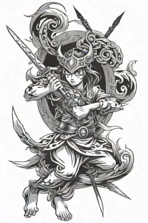 Jayden, sagittarius, Yokai tattoo design idea