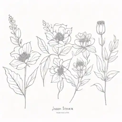jan sept oct November birth flower tattoo design idea