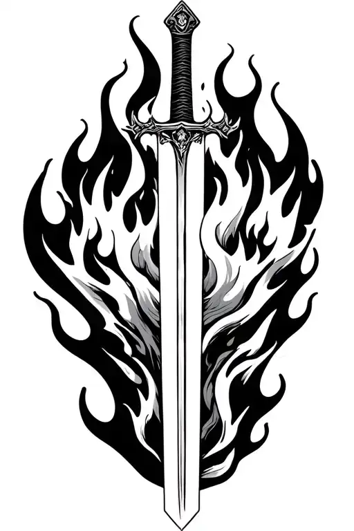 "If you are feeling disheartened. That somehow you aren't enough. Set your heart ablaze"rengoku flames sword in japanese tattoo design idea