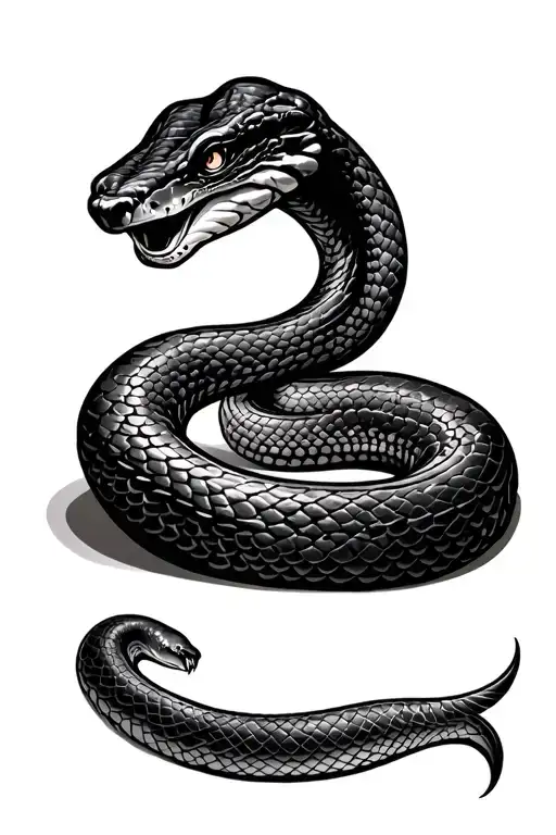 old school style snake tattoo design idea