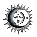 Sun and moon tattoo design idea