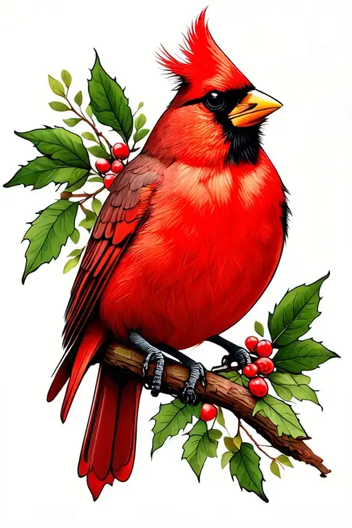 cardinal bird tattoo design idea