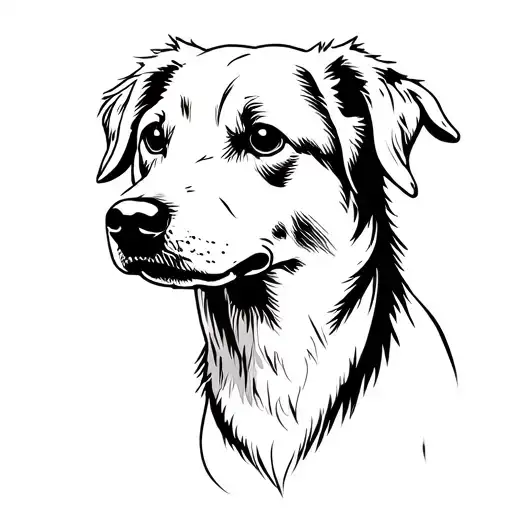 Luna, Pato hunting, German -haired german dog tattoo design idea