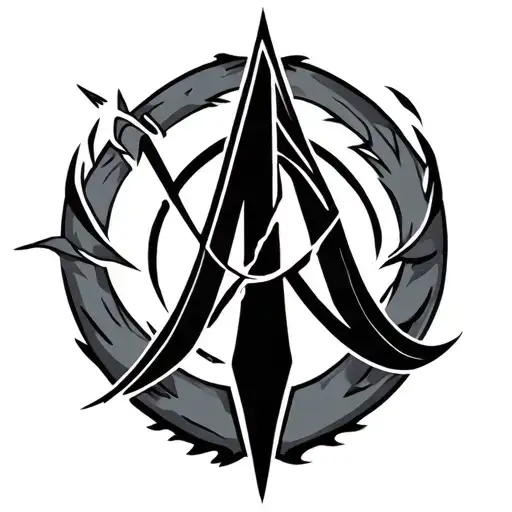 A single symbol with the name of Arya tattoo design idea