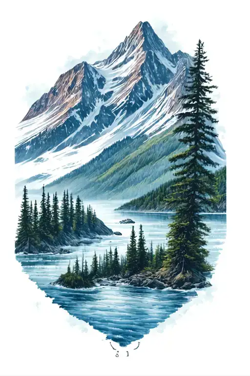 Alaska landscape inspired tattoo tattoo design idea