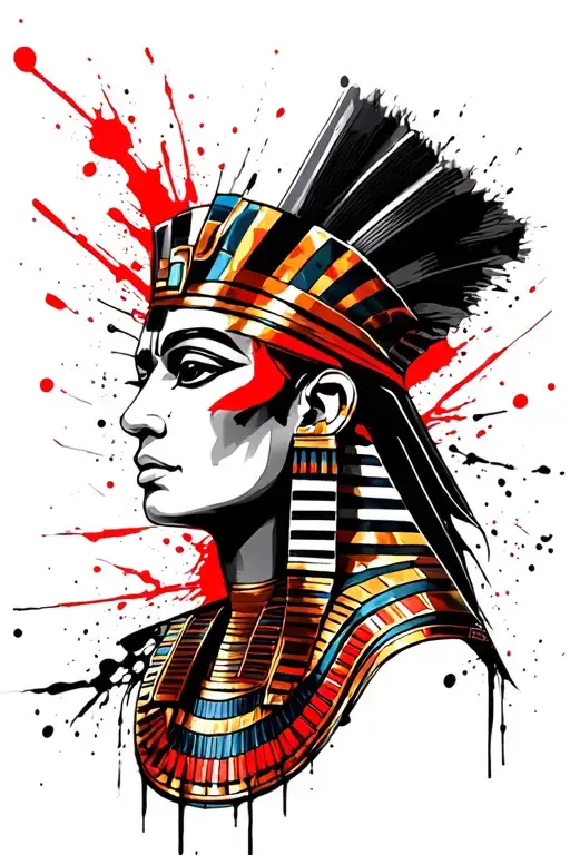 Egyptian pharaoh tattoo design idea