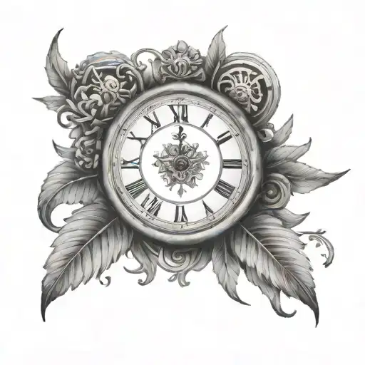 Roman numeral clock face tattoo design idea