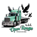 "L.L.C  “Open Range Trucking" light green peterbilt with doves flying tattoo design idea