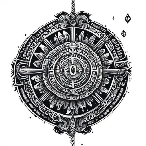 Circular Annunaki tattoo design idea