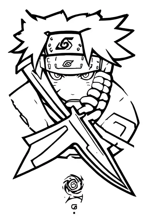 Naruto on a kunai tattoo design idea