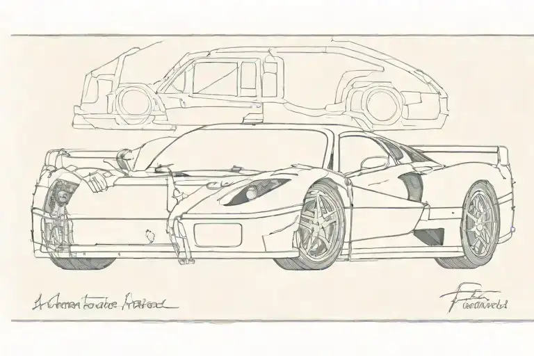 F40 ferrari car tattoo design idea