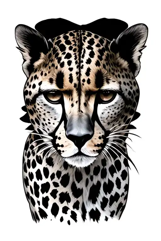cheetah print surrounded tattoo design idea