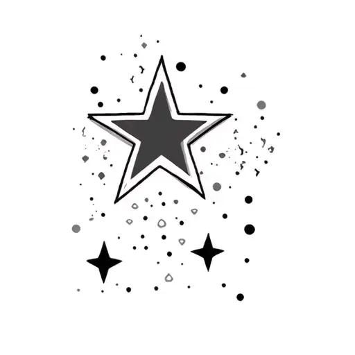 Coverup Stars and Dots tattoo design idea