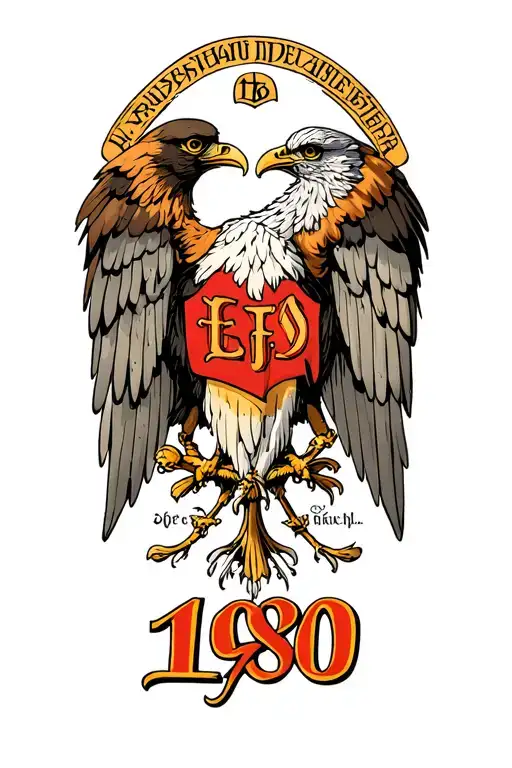 German Adler 1980 Roman Letters tattoo design idea