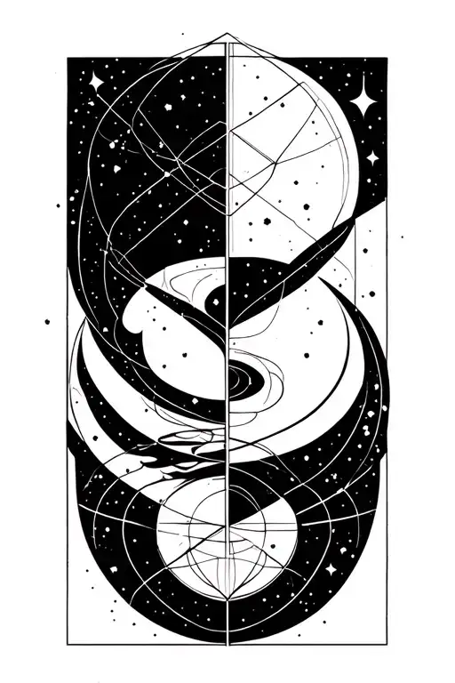 gemini aquarius constellation merging tattoo design idea