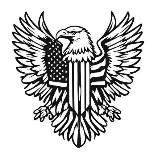 american eagle american flag intertwined tattoo design idea