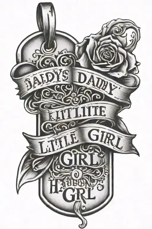 Mariens dog tags saying daddy's little girl tattoo design idea