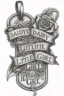 Mariens dog tags saying daddy's little girl tattoo design idea