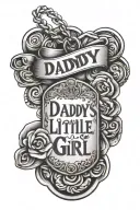 Mariens dog tags saying daddy's little girl tattoo design idea