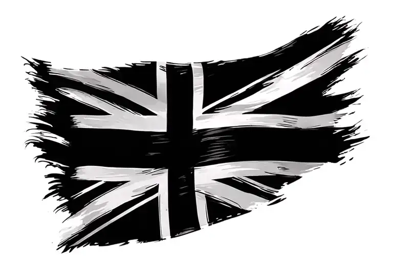 black Union Jack flag tattoo design idea
