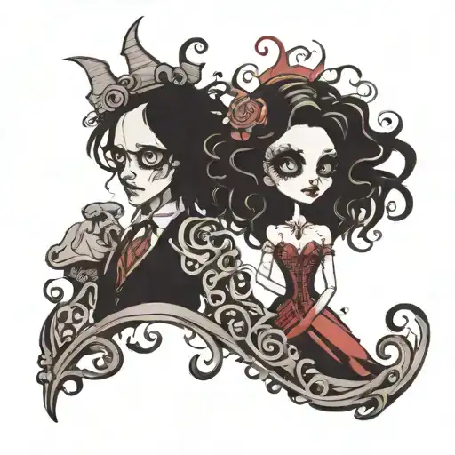 tatoo style tim burton style tattoo design idea