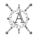 a stylizad image of a DNA molecule, with a simbol of anarche=y written in the center- the letter ''A''  in a circle tattoo design idea